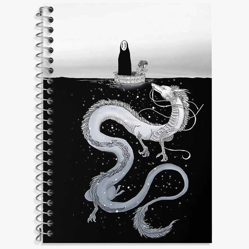 دفتر زبان 50 برگ خندالو مدل سه خط طرح انیمه شهر اشباح (Spirited Away) کد N3240