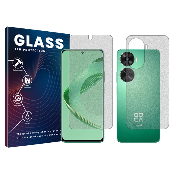 محافظ صفحه نمایش مات گلس مدل Resistant مناسب برای گوشی موبایل هوآوی Nova 11 SE به همراه محافظ پشت گوشی