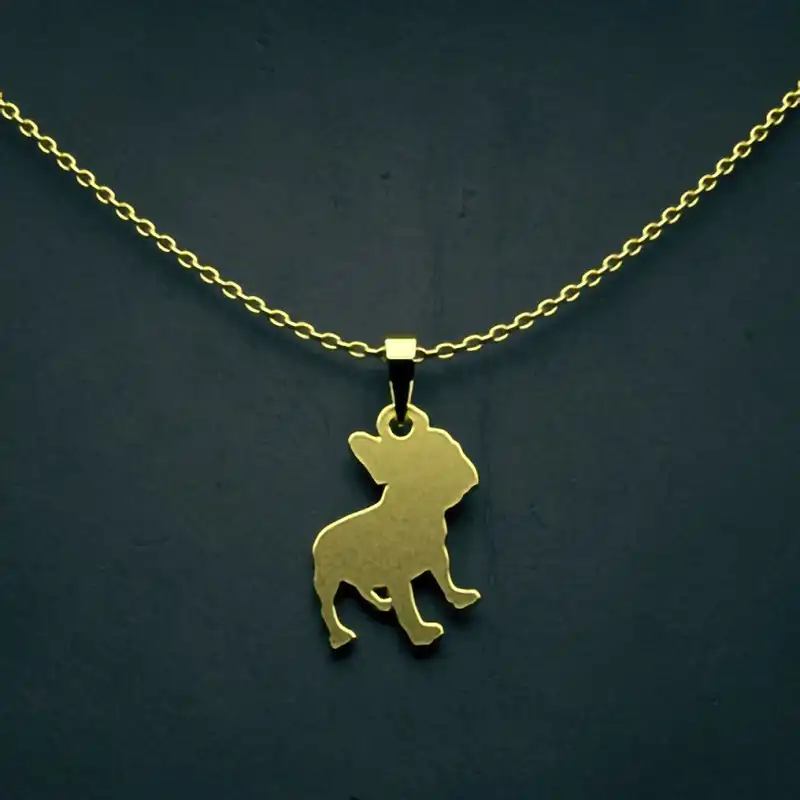 گردنبند طلا 18 عیار زنانه مدوپد مدل سگ کد J3-1-1049