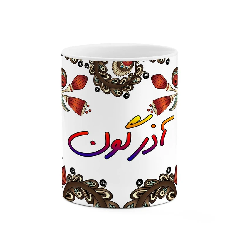 ماگ کاکتی مدل اسم آذرگون طرح سنتی گل و بته کد mgh43350