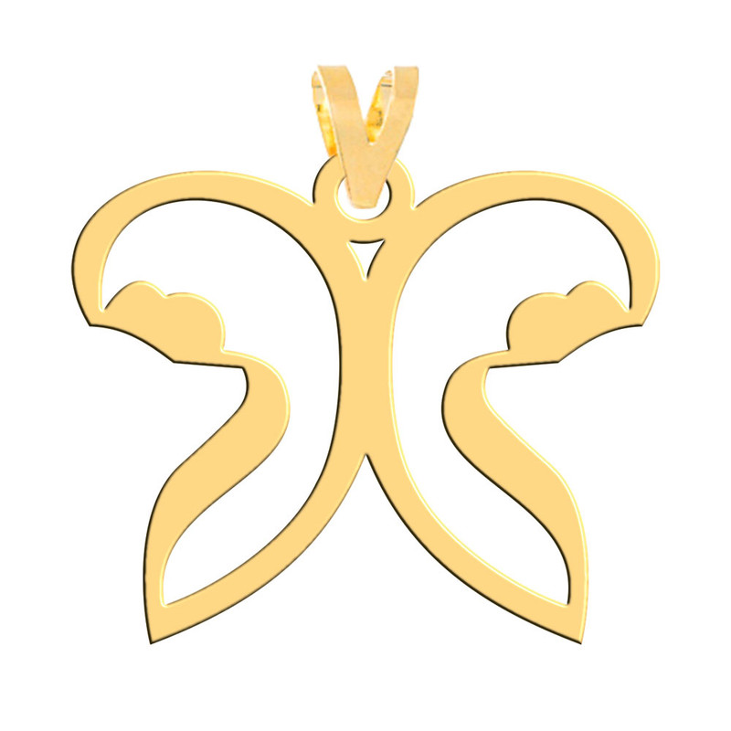 آویز گردنبند طلا 18 عیار زنانه فرشته مدل پروانه WNL-000508