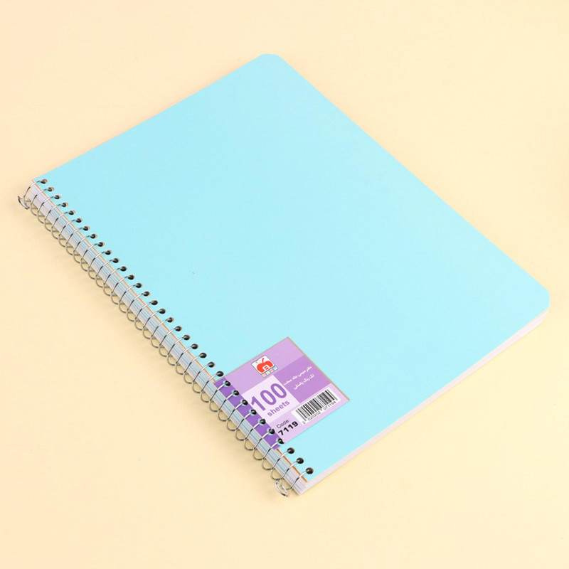 دفتر مشق 100 برگ آلما مدل پاستلی جلد سخت کد 7119