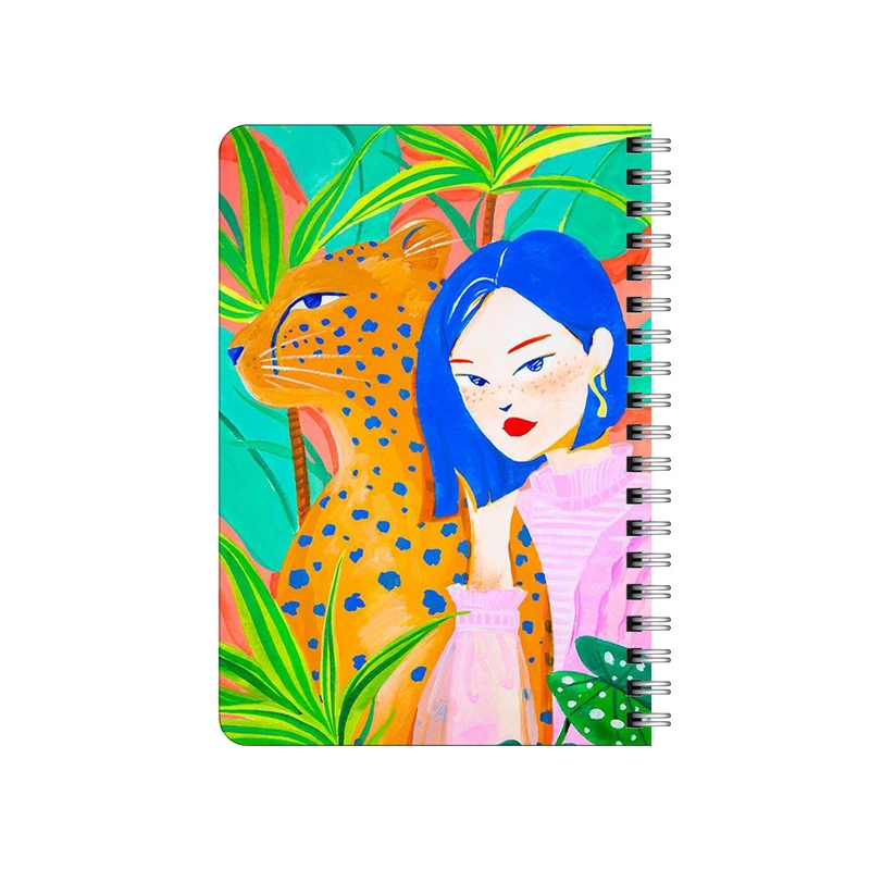 دفترچه یادداشت بامبیلیپ مدل چوبی طرح دختر و پلنگ کد 0197976