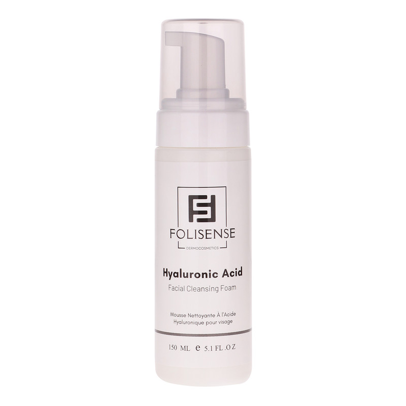 فوم شستشو صورت فولیسنس مدل Hyaluronic Acid مناسب پوست‌های معمولی و خشک حجم 150 میلی‌لیتر