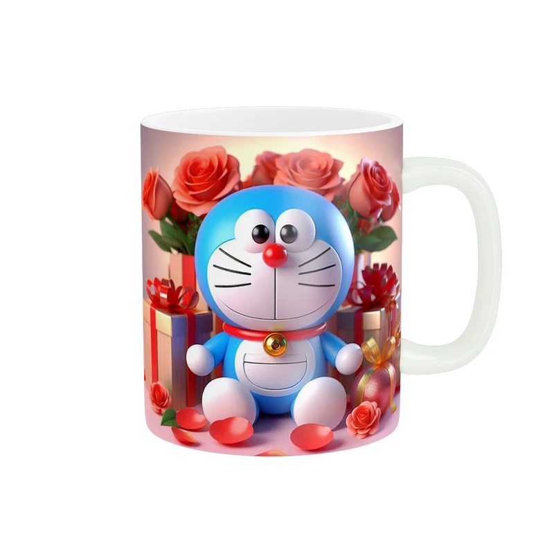 ماگ پاد آفرین طرح دورایمون و گل رز کد 700