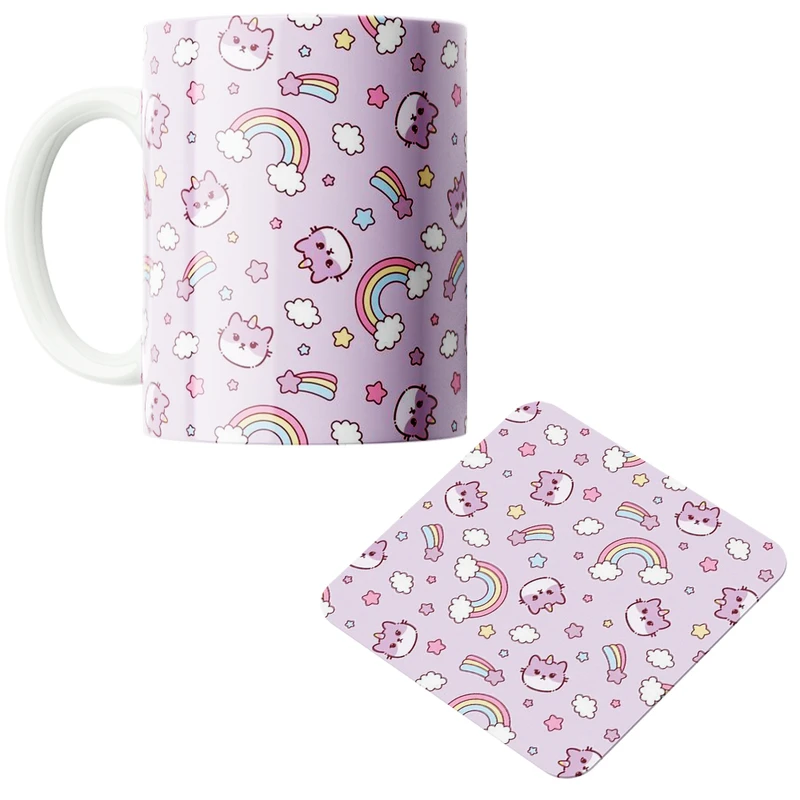 ماگ پاد آفرین مدل فانتزی کد ۲۵ همراه با زیر لیوانی