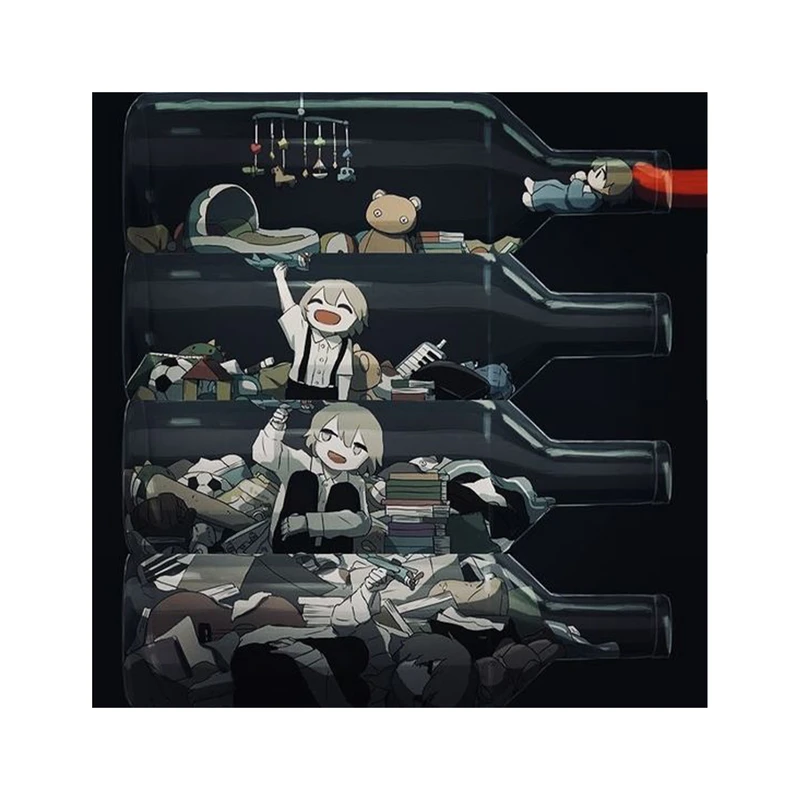 استیکر لپ تاپ و موبایل مدل انیمه طرح دختر انیمه ای بامزه cute anime girl کد 996