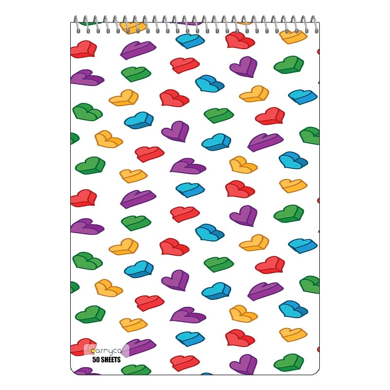 دفتر نقاشی 50 برگ سیمی کارنیکا طرح پترن عشق Love Pattern کد 67044