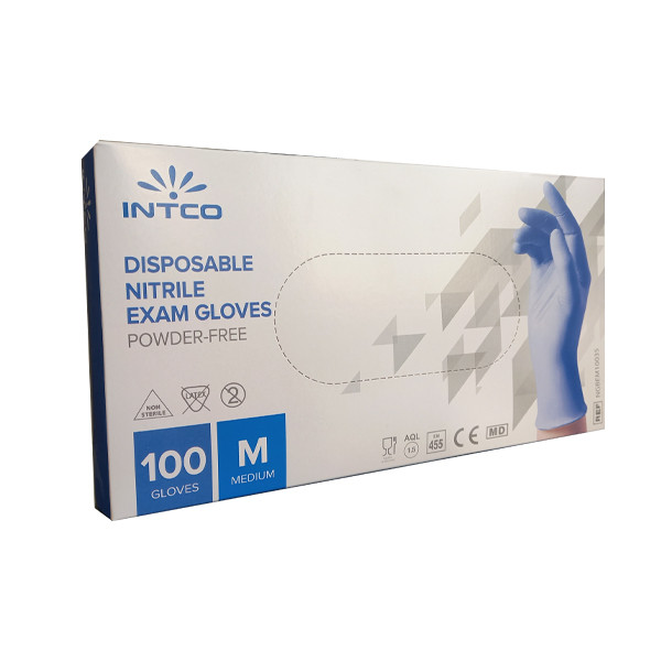 دستکش نیتریل اینتکو مدل 010 سایز مدیوم مجموعه 10 عددی