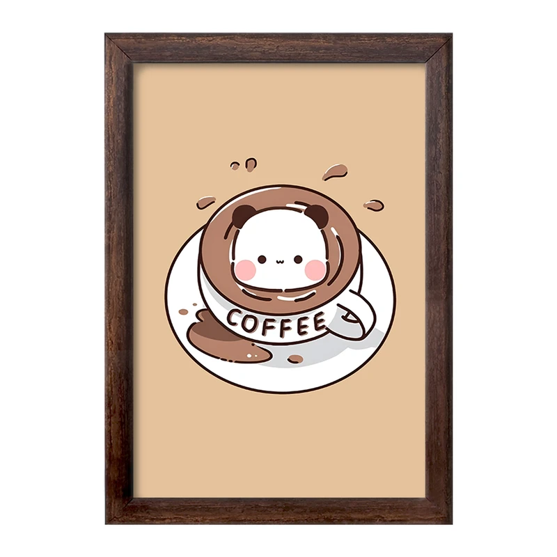 تابلو خندالو طرح پاندا و قهوه کد F5406