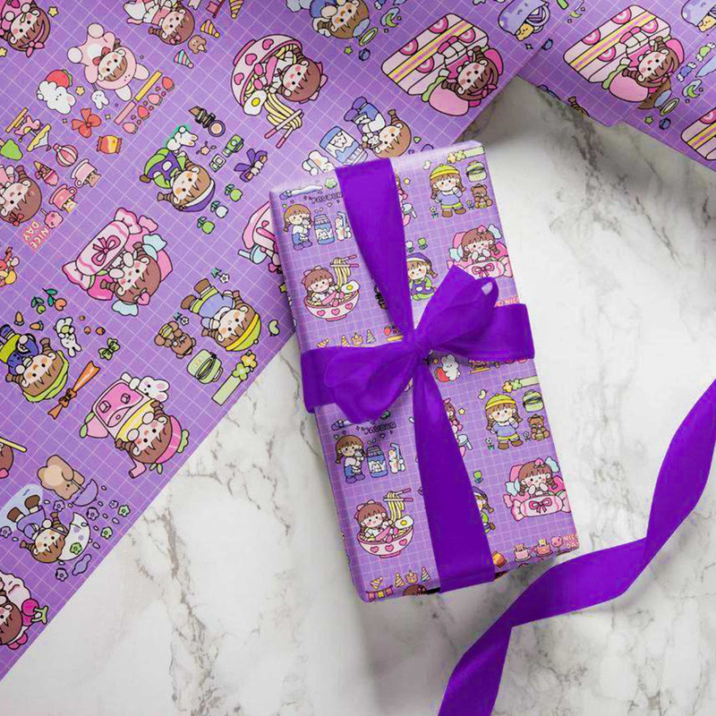 کاغذ کادو مدل دختر بسته 5 عددی