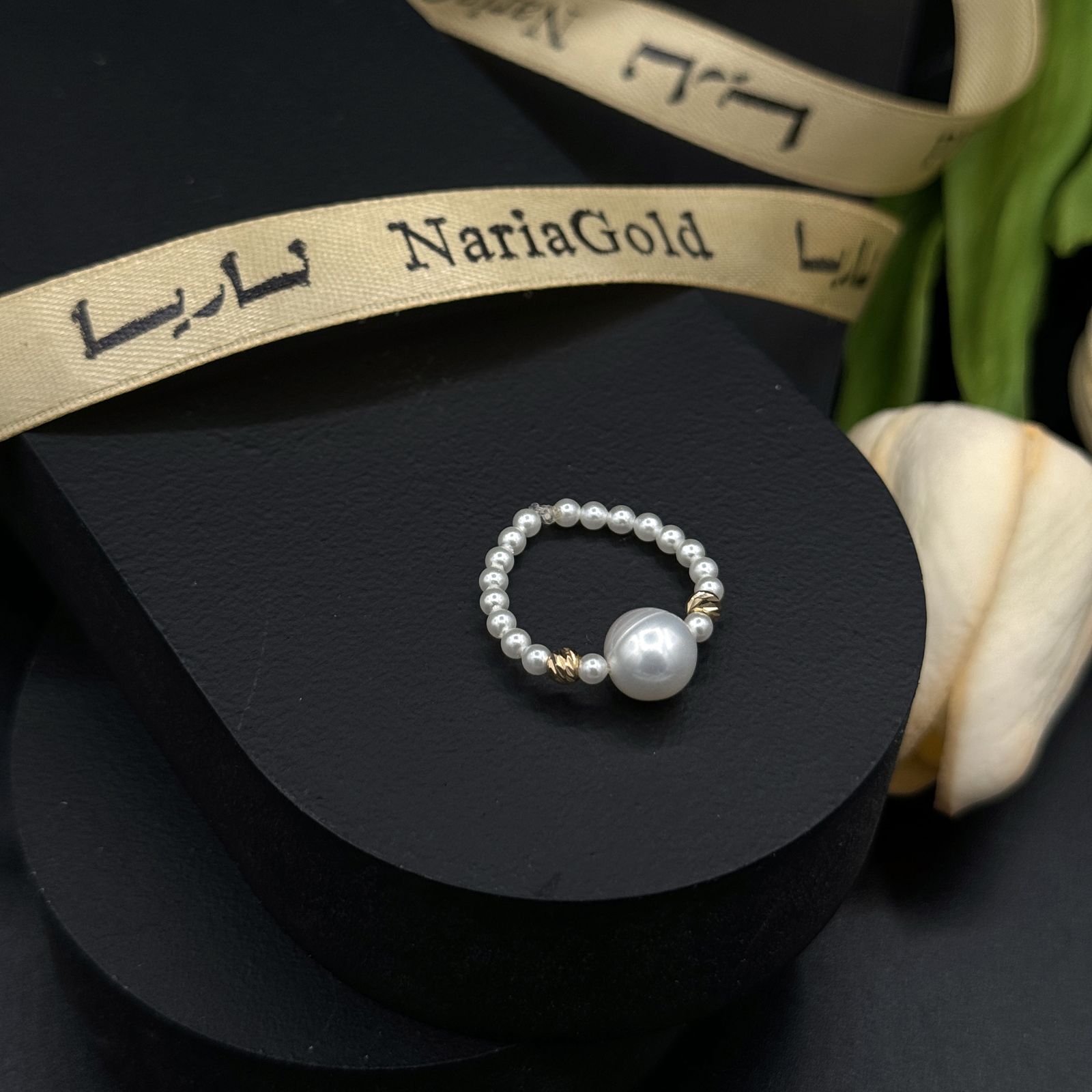 انگشتر طلا 18 عیار زنانه ناریا مدل ماه ریز -  - 3