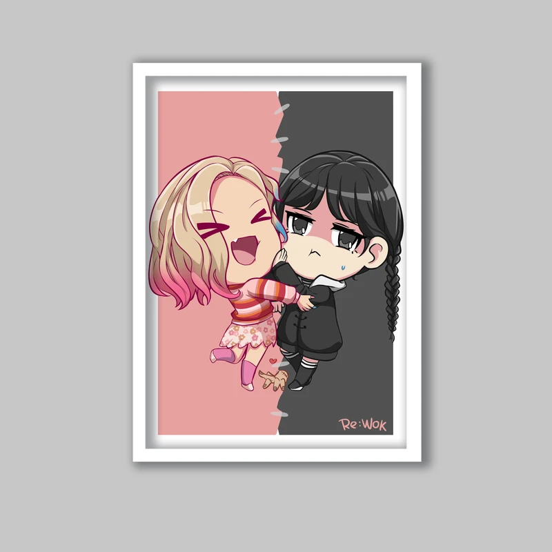 تابلو لیلیان طرح ونزدی آدامز  کد LA-G10823 فریم سفید