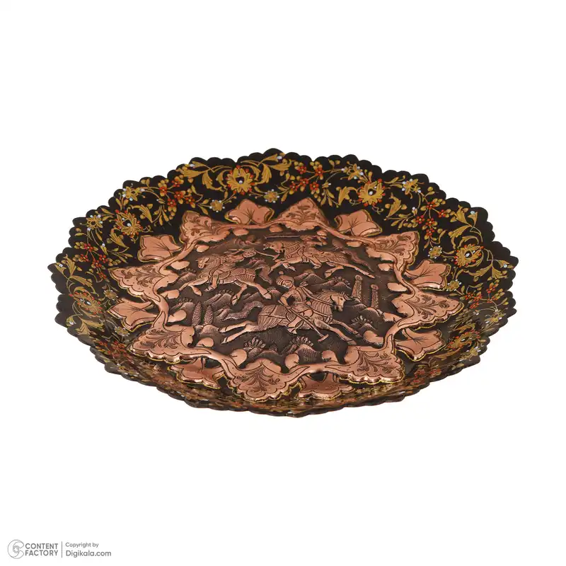 بشقاب دیوارکوب قلمزنی قهرمانی طرح چوگان کد 915