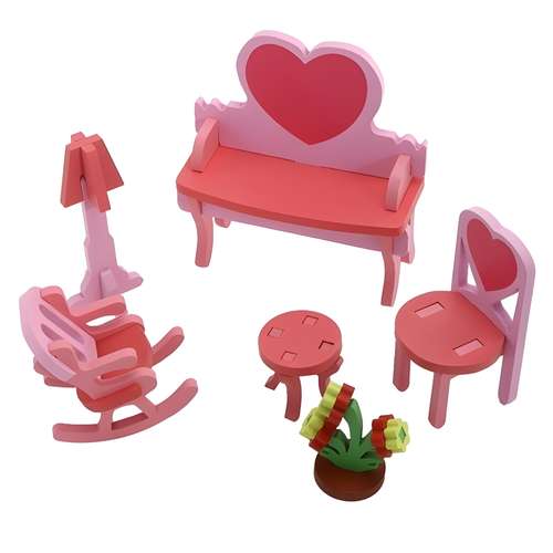 اسباب بازی چوبی مدل ست میز آرایش و متعلقات بسته 6 عددی