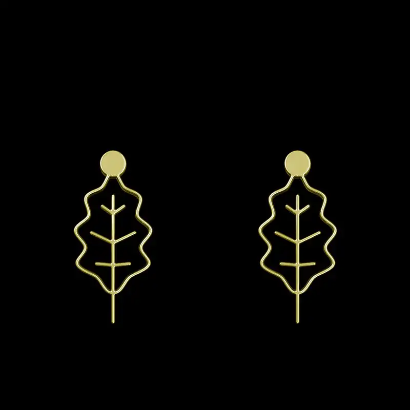 گوشواره طلا 18 عیار زنانه مدوپد مدل برگ کد GA1-15883