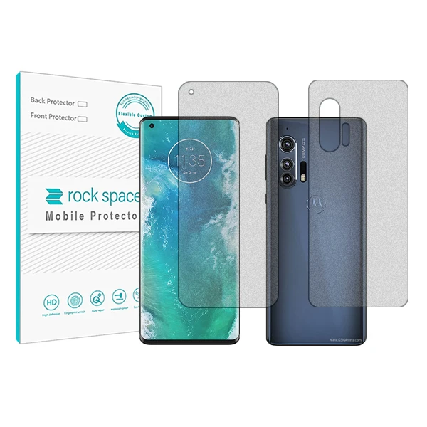 محافظ صفحه نمایش مات راک اسپیس مدل HyMTT مناسب برای گوشی موبایل موتورولا +Edge به همراه محافظ پشت گوشی