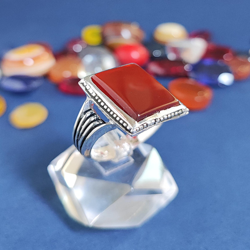 انگشتر نقره مردانه مدل عقیق MA4025