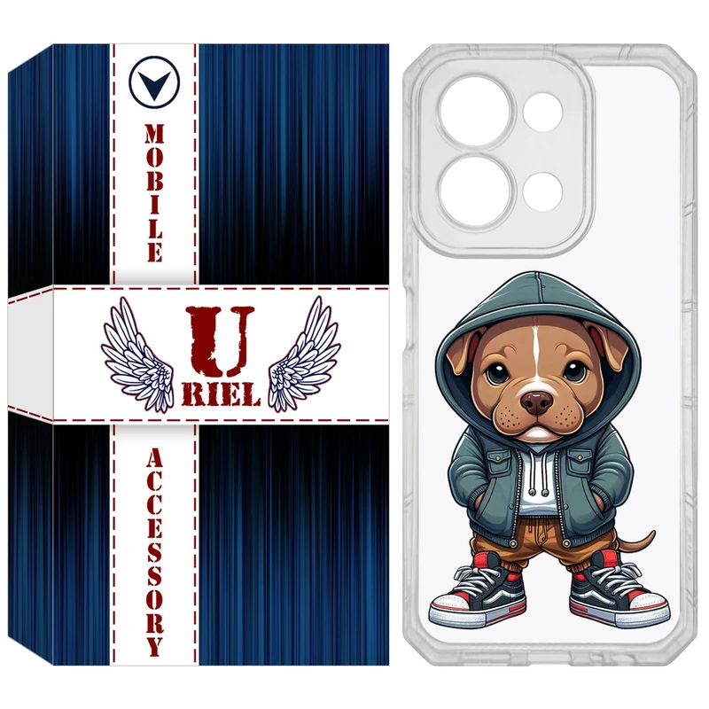 کاور یوریل مدل Clear کد 66 طرح سگ قهوه ای مناسب برای گوشی موبایل شیائومی Redmi 15C 4G