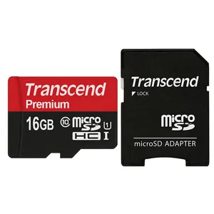 کارت حافظه‌ microSDHC ترنسند مدل Premium کلاس 10 استاندارد U1 سرعت 90MBps ظرفیت 16 گیگابایت به همراه آداپتور SD