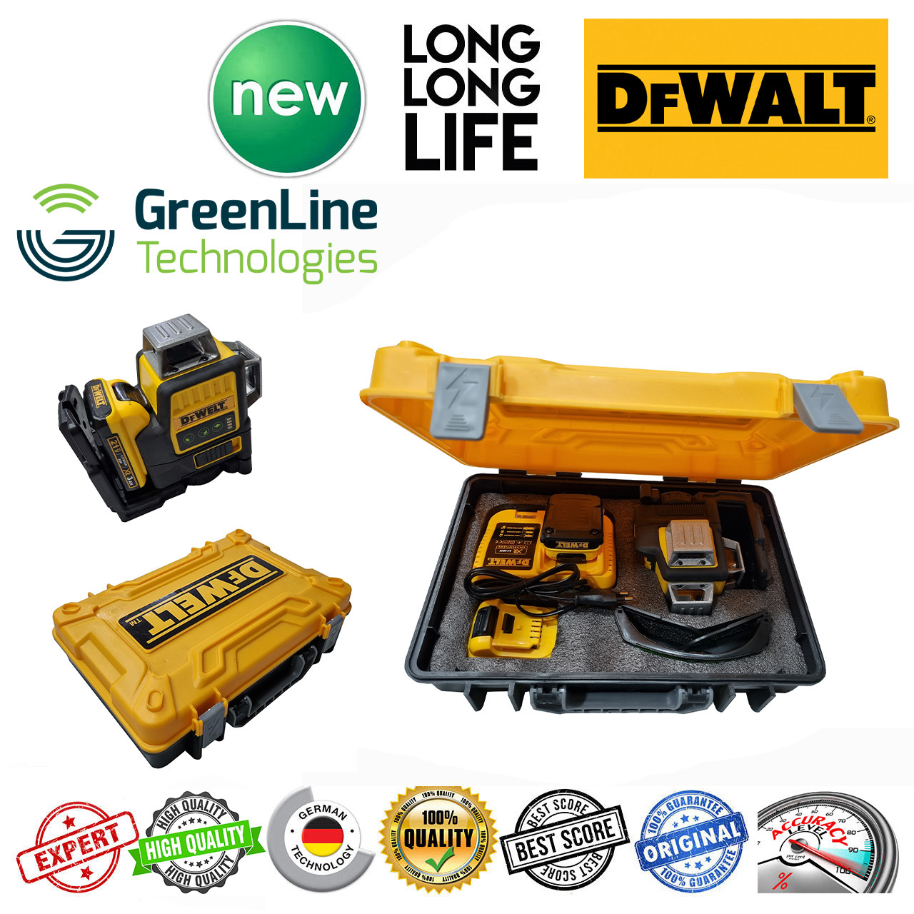 تراز لیزری دی اف ولت مدل 12Lines - 3D تراز لیزری دی اف ولت مدل 12Lines - 3D