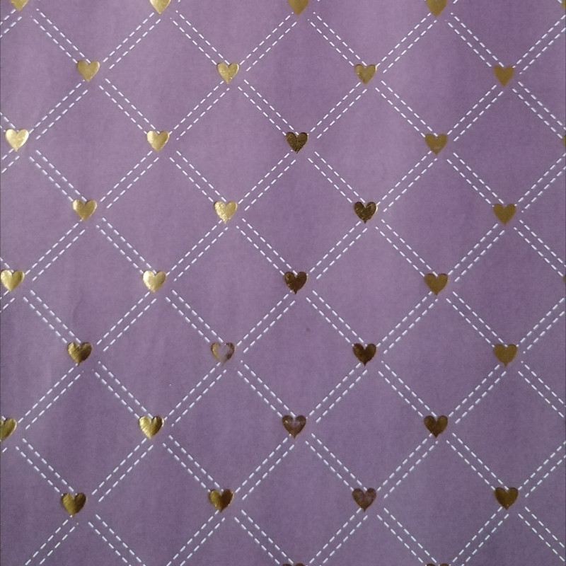 کاغذ کادو مدل قلب و خط طرح طلاکوب بسته 6 عددی