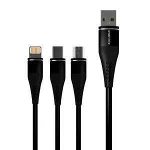 کابل تبدیل USB به MICROUSB / USB-C / لایتنینگ کلومن مدل  DK - 24 طول 1 متر