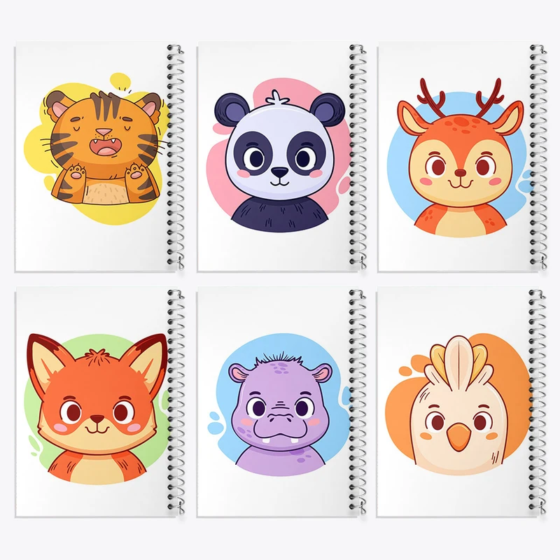 دفتر نقاشی 50 برگ خندالو طرح حیوانات بامزه کد 452 مجموعه 6 عددی