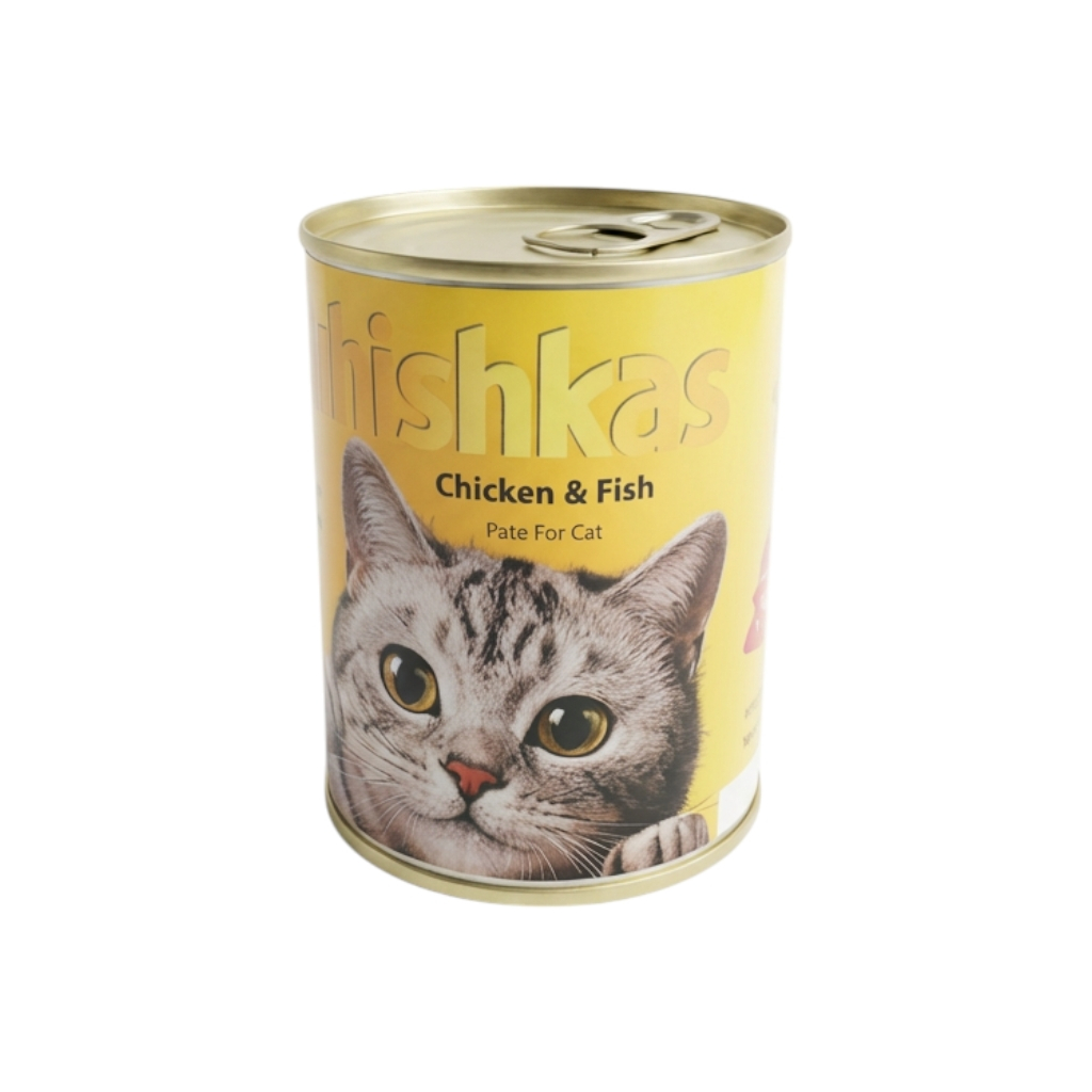 کنسرو غذای گربه بالغ ویشکاس مدل پته طعم ماهی و مرغ وزن 380 گرم