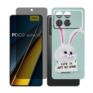 Glass Together model privacy Screen Protector Suitable for Xiaomi Poco X6 Pro Mobile Phone with Back cover sticker
