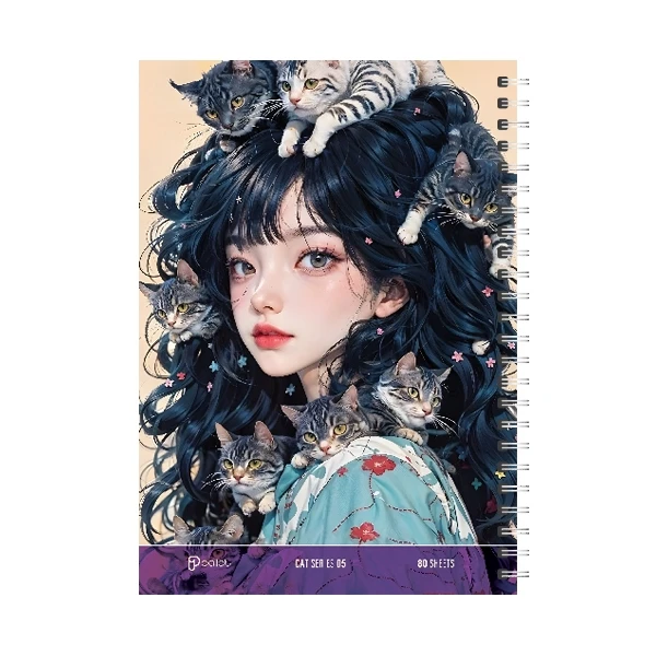 دفتر مشق 80 برگ پالت  مدل کت کد05