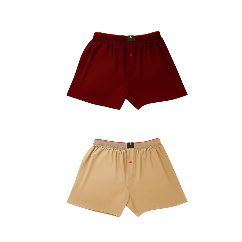 شورت باکسر مردانه مدل دکمه‌دار بسته ۲ عددی