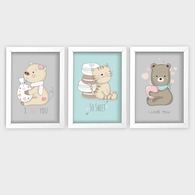 تابلو اتاق کودک آرتیفن کد K158W مجموعه 3 عددی