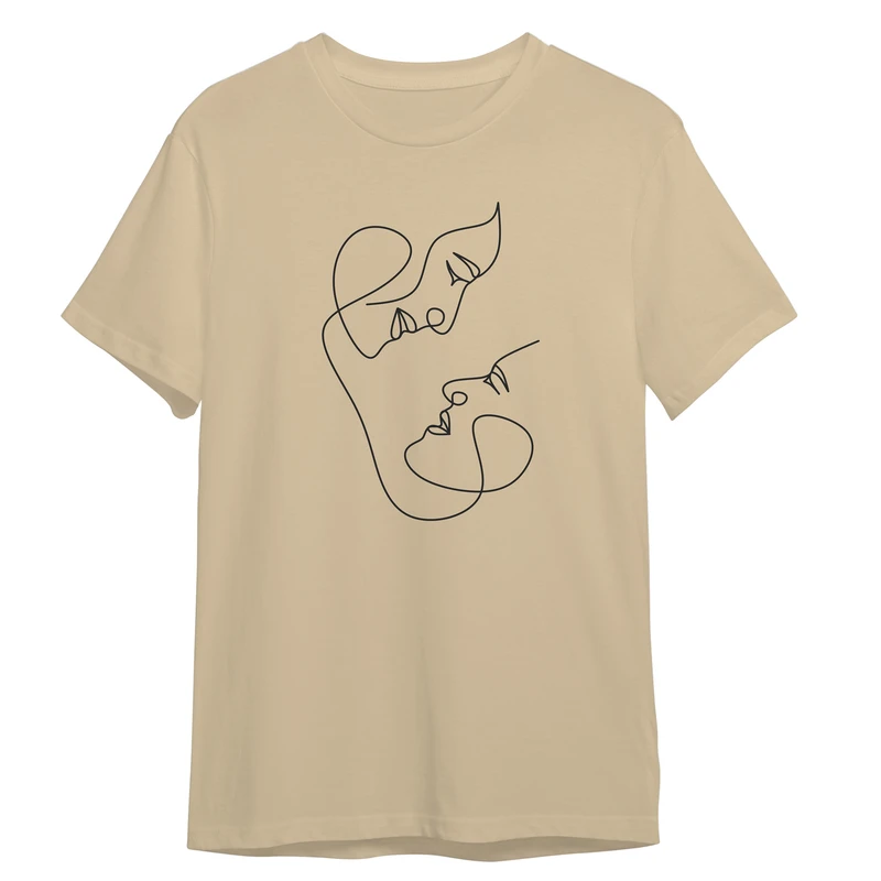 تی‌شرت آستین کوتاه زنانه مدل مینیمال عاشقانه کد 01032