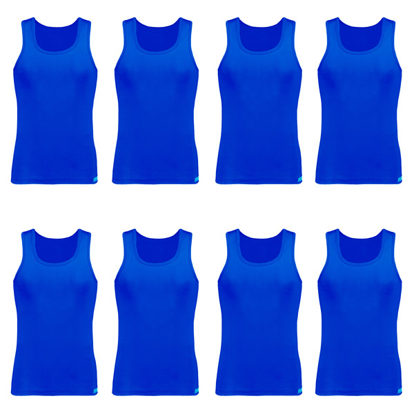 زیرپوش رکابی مردانه برهان تن پوش مدل 14-01 رنگ آبی بسته 8 عددی