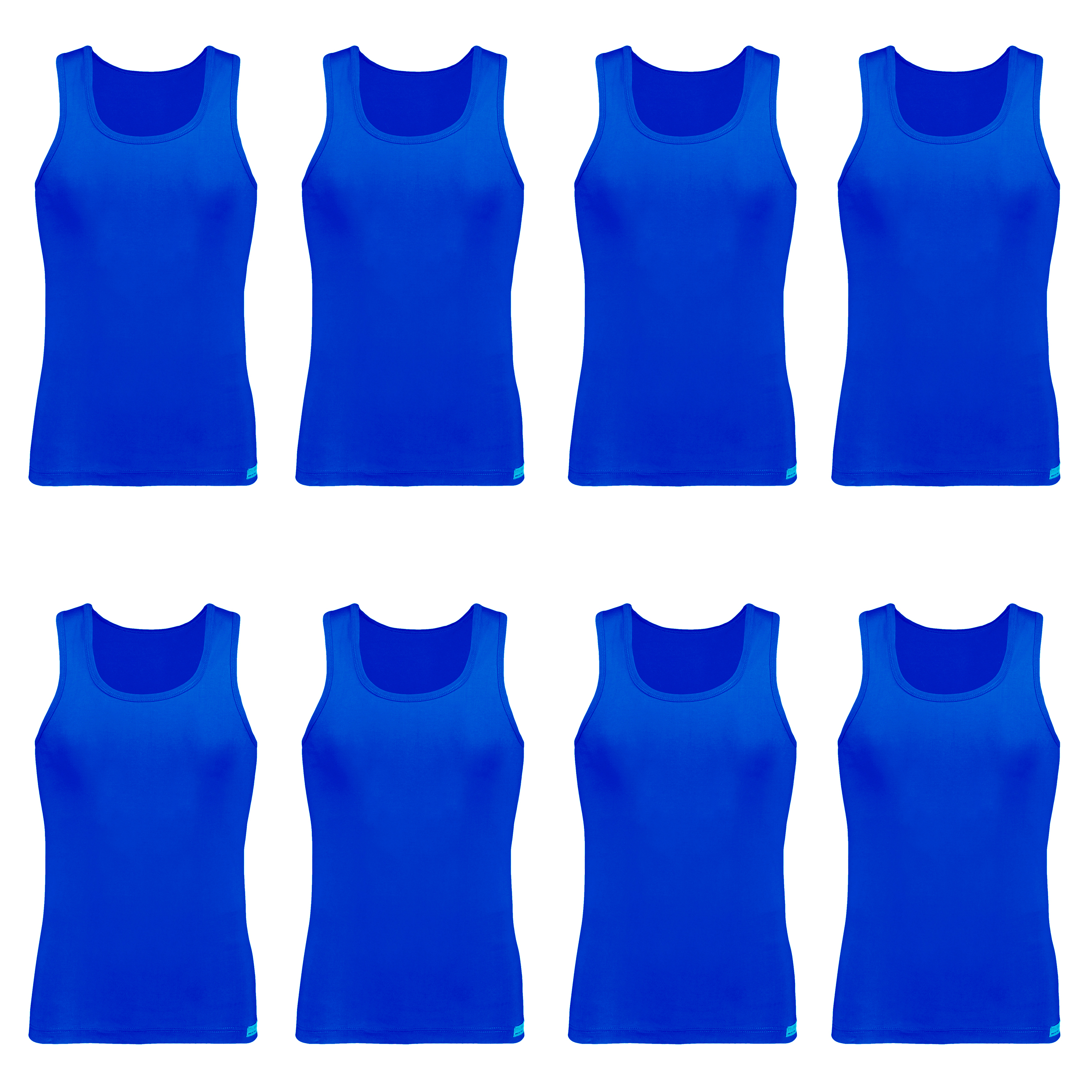 زیرپوش رکابی مردانه برهان تن پوش مدل 14-01 رنگ آبی بسته 8 عددی -  - 1