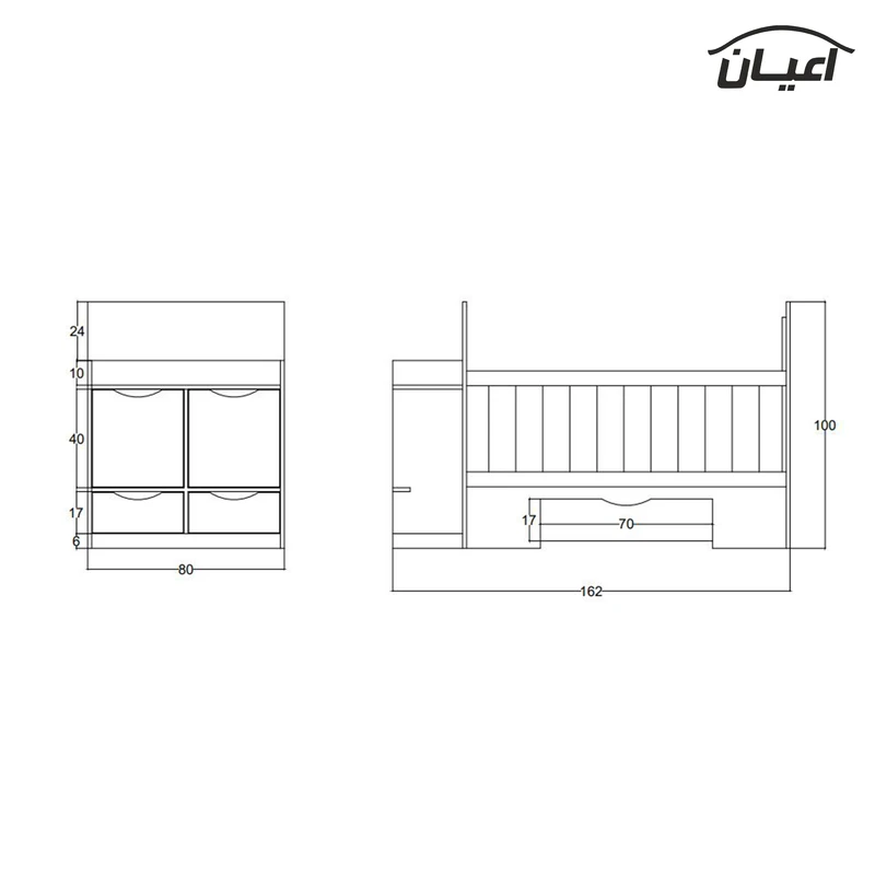 تختخواب کودک اعیان مدل FH368 عکس شماره 12