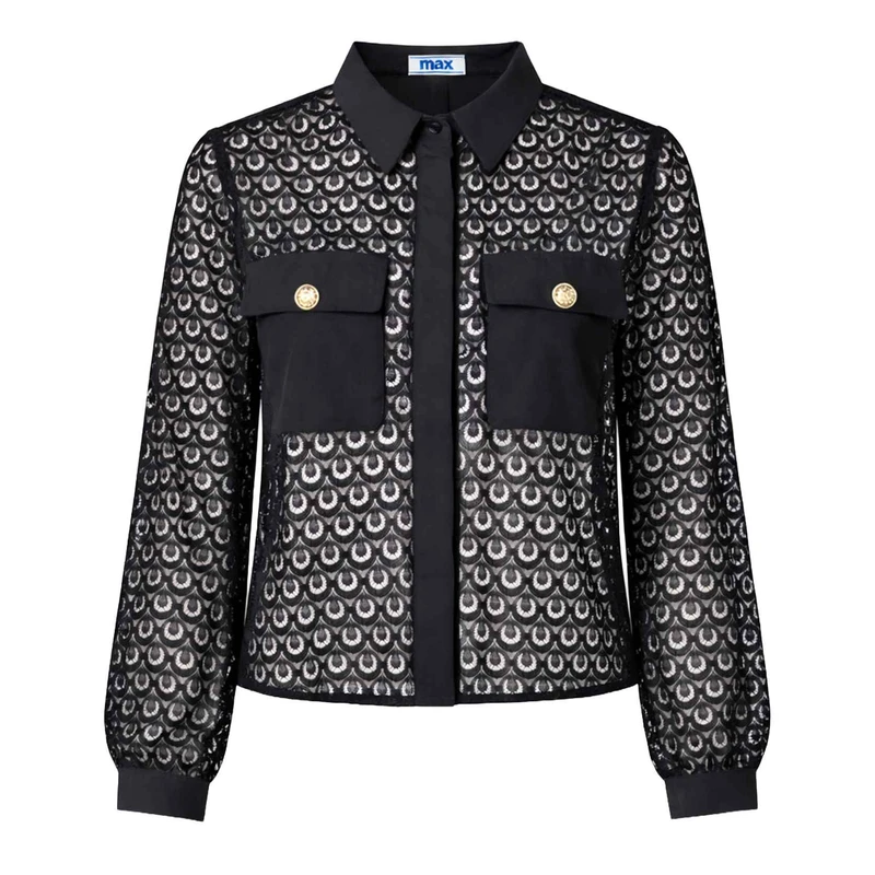 شومیز آستین بلند یقه برگردان زنانه مکس مدل مجلسی 47324