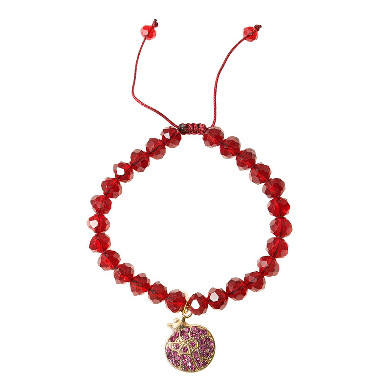 دستبند زنانه دلنار گالری مدل کریستال دانه اناری یلدا