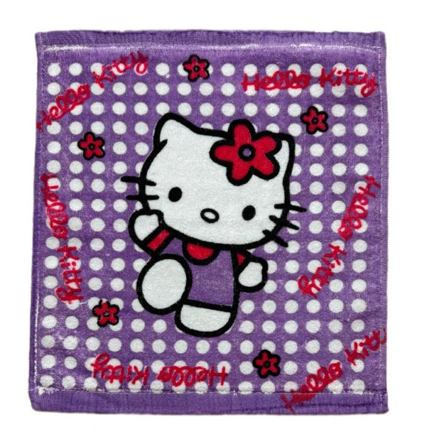 حوله دست و صورت نوزاد مدل هلو کیتی سایز 30x30 سانتی‌متر