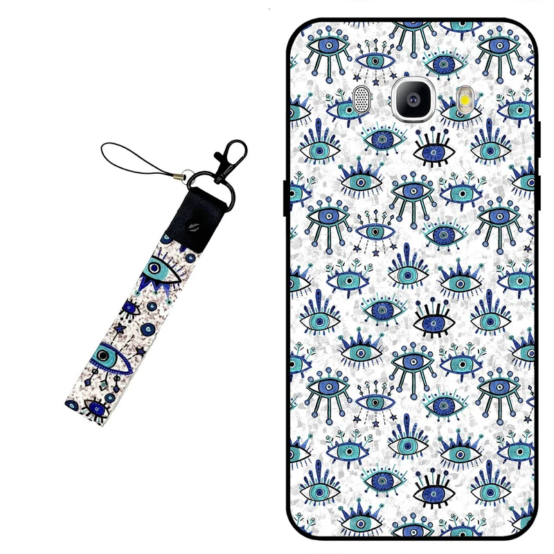 کاور مگافون طرح چشم نظر مدل 6464 مناسب برای گوشی موبایل سامسونگ Galaxy J5 2016 / J510 به همراه بند