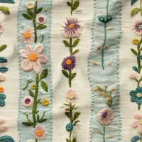 پارچه ملحفه عرض 1.5 متر مدل پارچه باما طرح پنج بعدی گل ناز کد 5013571 رنگ کرم