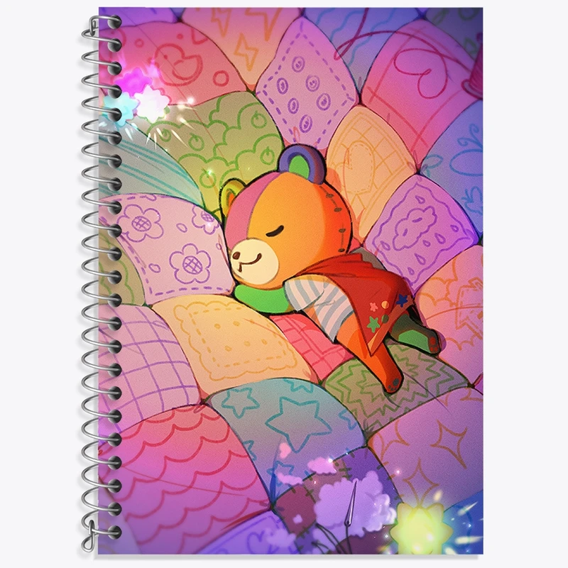 دفتر زبان 50 برگ خندالو مدل دو خط طرح بازی انیمال کراسینگ (Animal Crossing) کد 32643