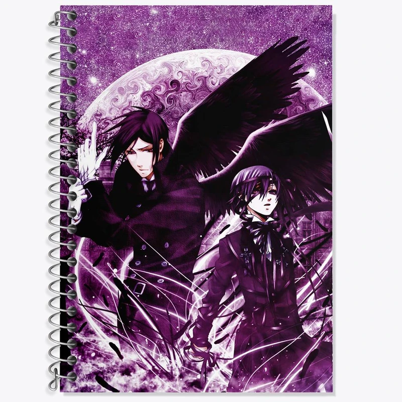دفتر لغت 50 برگ خندالو مدل سباستین و شیل انیمه خادم سیاه Black Butler کد 16339