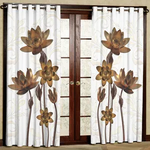 پرده مدل گل هازان پانچی کد  4180 سایز 140x200 سانتی متر