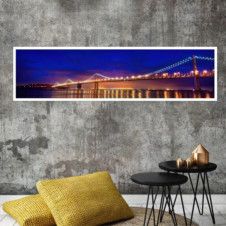 تابلو بکلیت طرح منظره شهر و پل مدل کشیده W-7498