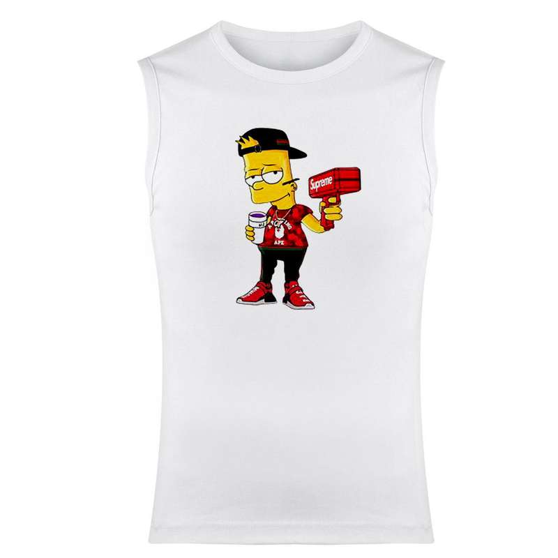 تاپ مردانه مدل سیمپسون کد 112 رنگ سفید 