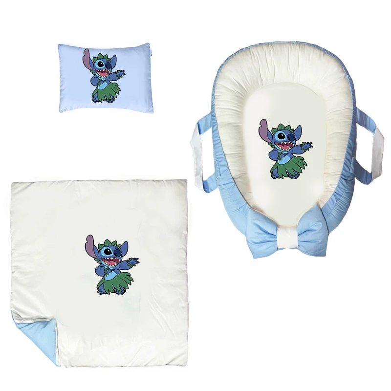 سرویس خواب سه تکه نوزاد ناریکو مدل گارد محافظ دار طرح کارتونی لیلو و استیج کد 0324