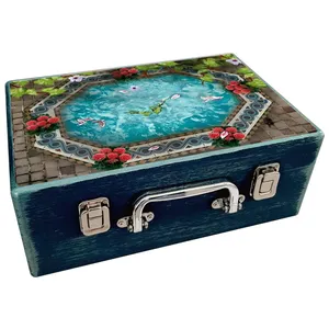  جعبه هدیه مدل چمدان چوبی طرح نوروز ایرانی کد WS682