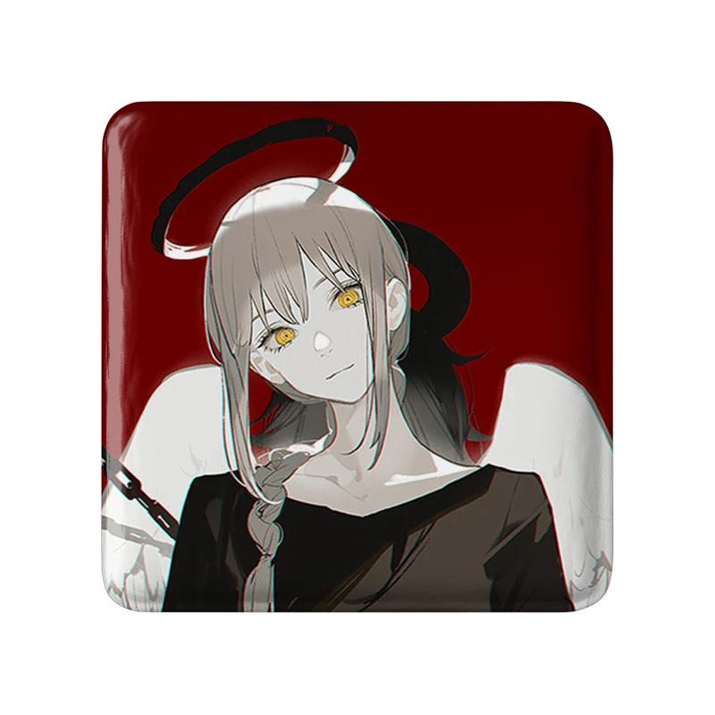 مگنت خندالو طرح انجل انیمه مرد اره ای Chainsaw Man  مدل مربعی کد 22348